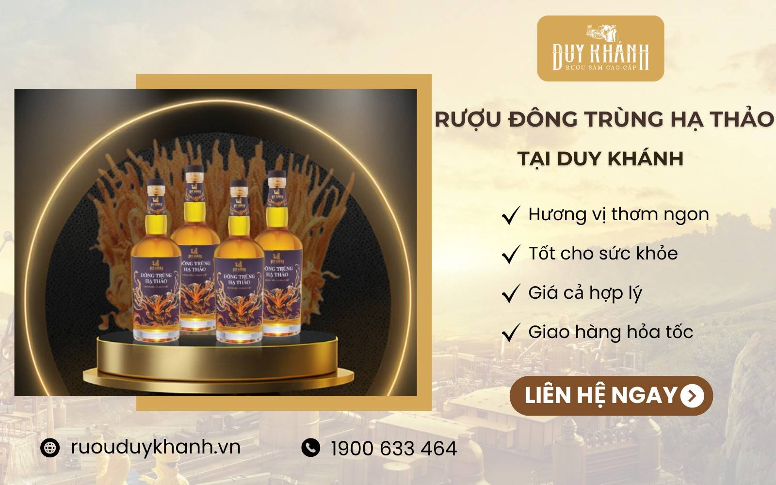 Rượu Duy Khánh chuyên cung cấp Rượu Đông trùng hạ thảo chất lượng, tốt cho sức khỏe với giá tốt