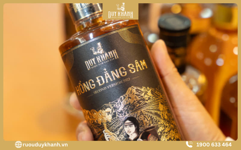 Rượu hồng đẳng sâm Duy Khánh có thiết kế ấn tượng, sang trọng